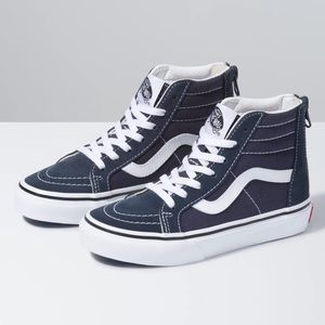 Dark Blue Kids SK8-HI Zip Vans